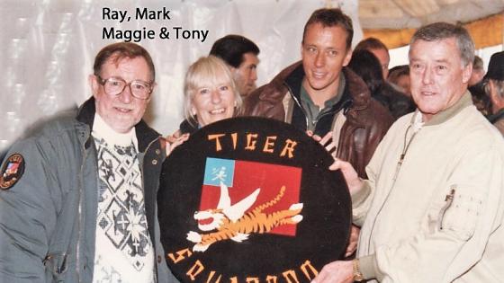 Tony and Maggie Radcliffe with Mark and Ray Hanna at a Tiger Squadron event.